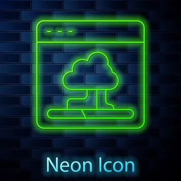 Glowing neon line Cloud technology data transfer and storage icon isolated .. Stock Illustration