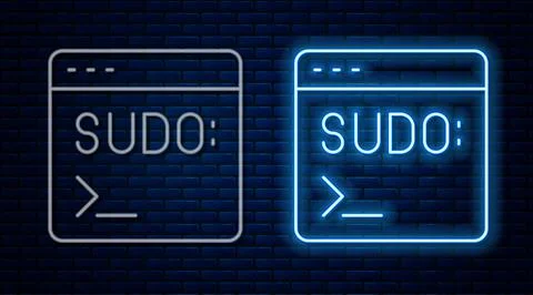 Glowing neon line Code terminal icon isolated on brick wall background. Browser Illustrazione stock