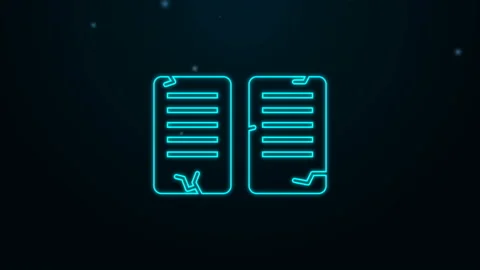 Glowing neon line The commandments icon isolated on black background. Gods law Video stock 139648876