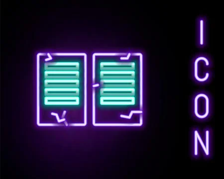 Glowing neon line The commandments icon isolated on black background. Gods .. Illustrazione stock