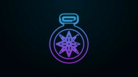 Compass Icon - Neon Style - Iconfu