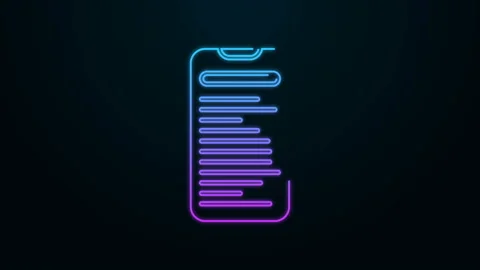 Glowing neon line Computer api interface icon isolated on black background Stock Footage 140077094