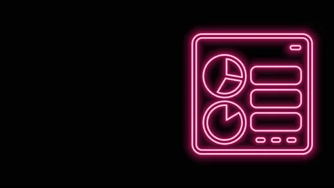 Glowing neon line Computer api interface icon isolated on black background Stock Footage 159348778