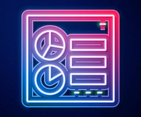 Glowing neon line Computer api interface icon isolated on blue background 库存插图
