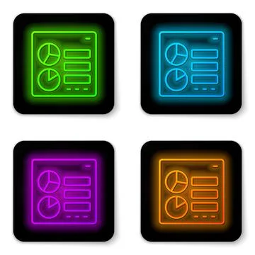 Glowing neon line Computer api interface icon isolated on white background 库存插图