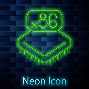 Glowing neon line Computer processor with microcircuits CPU icon isolated on イラスト素材