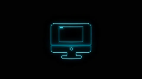 Glowing neon line Computer screen with browser window 3d icon animation isolated Stock Footage 156133577