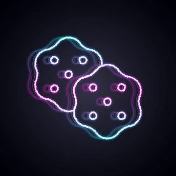 Glowing neon line Cracker biscuit icon isolated on black background. Sweet .. Stock Illustration
