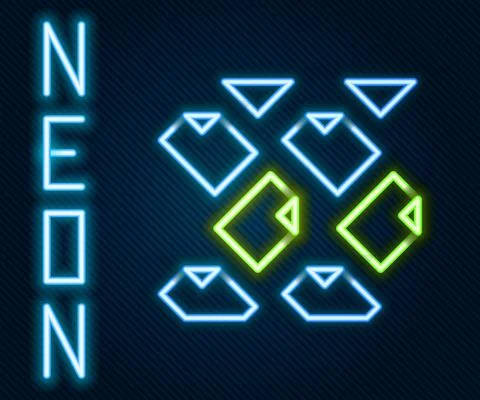 Glowing neon line Data stream icon isolated on black background. Colorful イラスト素材