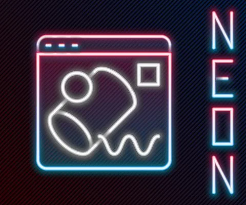 Glowing neon line Data visualisation icon isolated on black background. Colorful Stock Illustration