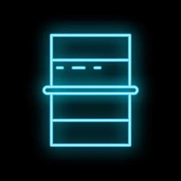 Glowing neon line database server icon isolated on a black background vector  イラスト素材