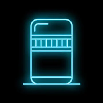 Glowing neon line database server icon isolated on black background vector il Stock Illustration