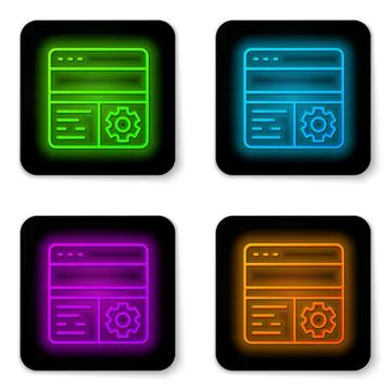 Glowing neon line Debugging icon isolated on white background. Debugging tool 스톡 일러스트