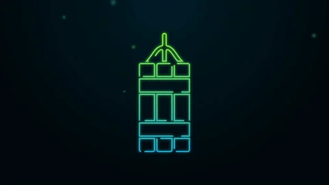 Glowing neon line Detonate dynamite bomb stick icon isolated on black background Stock Footage 142846764