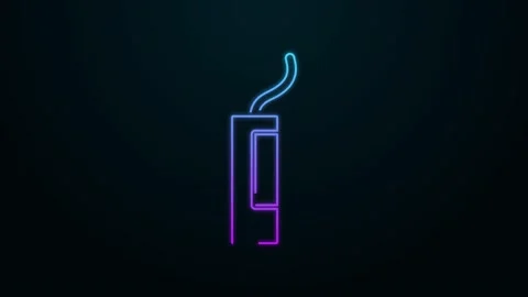 Glowing neon line Detonate dynamite bomb stick icon isolated on black background Stock Footage 147226748