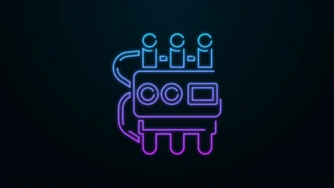 Glowing neon line Detonate dynamite bomb stick and timer clock icon isolated on Stock Footage 156026930