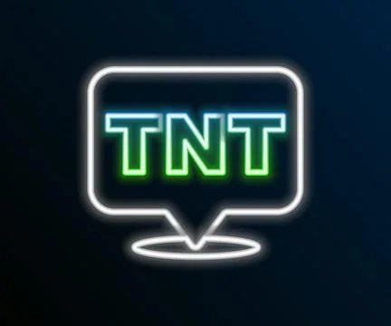 Glowing neon line Detonate dynamite bomb stick icon isolated on black background Stock Illustration