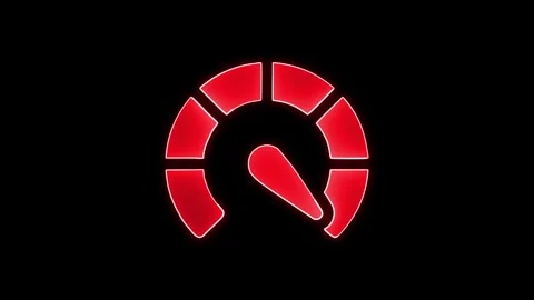 Glowing neon line Digital speed meter concept with 5G icon isolated on blac.. Stock Footage 298926498