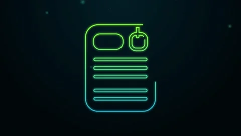 Glowing neon line Dossier folder icon isolated on black background. 4K Video Video stock 154744139