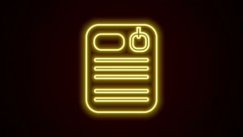 Glowing neon line Dossier folder icon isolated on black background. 4K Video Video stock 154744141