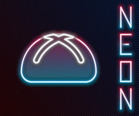 Glowing neon line Easter cake icon isolated on black background. Happy Easter Illustrazione stock