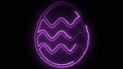 Glowing neon line Easter egg icon isolated on black background. Stock Footage 175817568