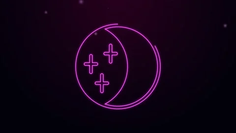 Glowing neon line Eclipse of the sun icon isolated on black background. Total Stock Footage 167856388