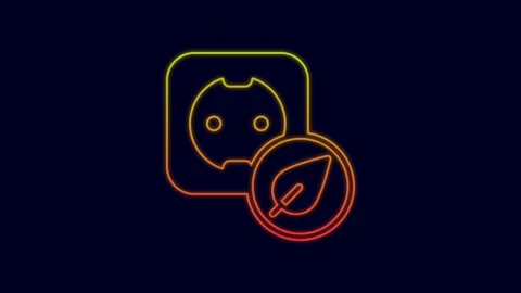Glowing neon line Electrical outlet icon isolated on blue background Stock Footage 227223684