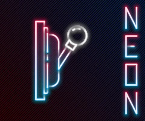 Glowing neon line Electrical panel icon isolated on black background. Switch Stock Illustration