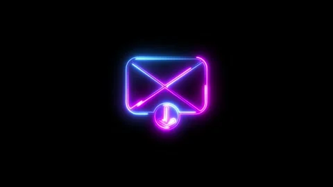Glowing neon line Email message icon. Email message letter symbol. glowing .. Stock Footage 293484584