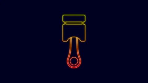 Glowing neon line Engine piston icon iso... | Stock Video | Pond5
