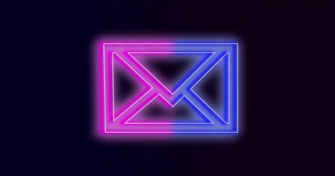 Glowing neon line Envelope icon Stock Footage 149235367