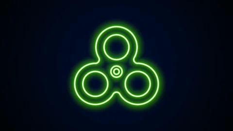 Glowing neon line Fidget spinner icon isolated on black background. Stress Stock Footage 159294944