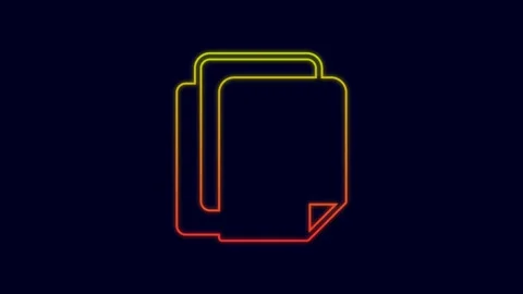 Glowing neon line File document icon isolated on blue background. Checklist icon Stock Footage 227201685