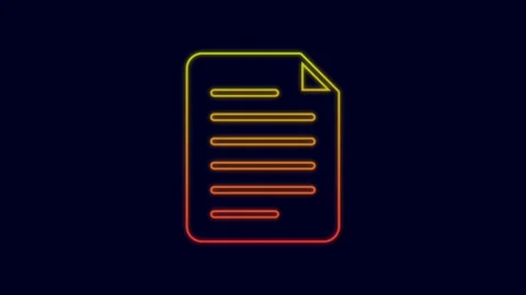 Glowing neon line File document icon isolated on blue background. Checklist icon Stock Footage 227257230