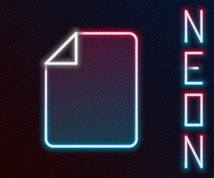 Glowing neon line File document icon isolated on black background. Checklist Stock Illustration