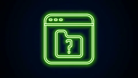 Glowing neon line File missing icon isolated on black background. 4K Video Stock Footage 144413682