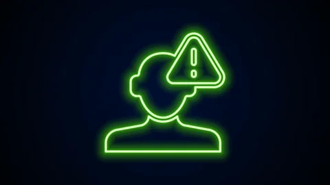 Glowing neon line Finding a problem in psychology icon isolated on black Stock Footage 167860746