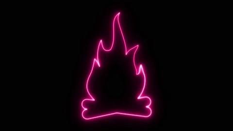 Glowing neon line Fire flame icon Stock Footage 159326182