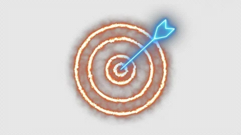 Glowing neon line of fire target icon isolated on transparent background. Stock Footage 249866013