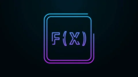 Glowing neon line Function mathematical symbol icon isolated on black background Stock Footage 140222226