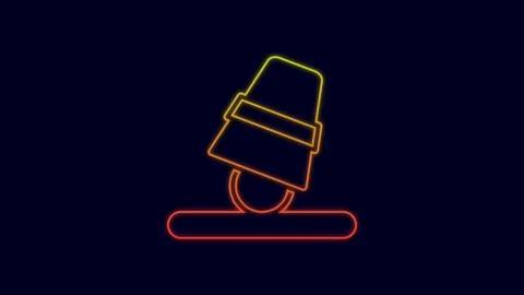 Glowing neon line Game thimbles icon isolated on blue background. Ball and glass Stock Footage 227238014