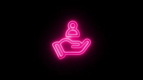 Glowing neon line of graph with dollar and hand icons animation Isolated on.. Stock Footage 327758189