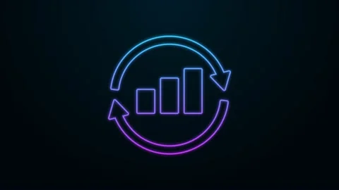 Glowing neon line Graph, schedule, chart... | Stock Video | Pond5