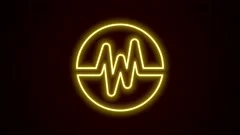 Neon Heartbeat on Black Isolated Background Stock Video - Video of beat,  monitor: 180104501