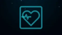 Neon Heartbeat on Black Isolated Background Stock Video - Video of beat,  monitor: 180104501