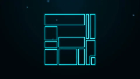 Glowing neon line House Edificio Mirador icon isolated on black background Stock Footage 139725963