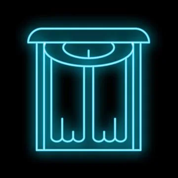 Glowing neon line icon representing an ancient greek building with columns Ilustración de archivo