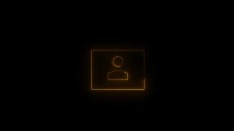 Glowing neon line ID Card icon. Identification cards outline icon. Profile .. Stock Footage 339788929