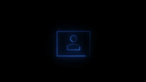 Glowing neon line ID Card icon. Identification cards outline icon. Profile .. Stock Footage 340243256